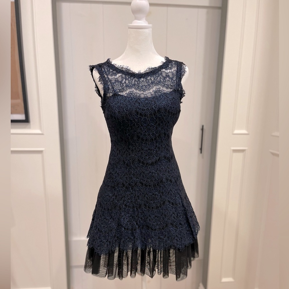 Betsy Adam fit and flare lace dress. Size 4